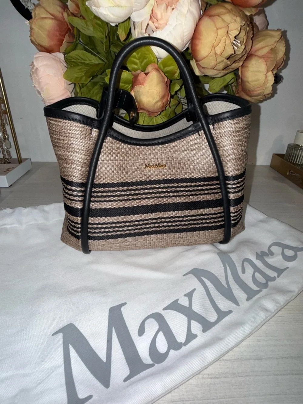 MaxMara Small Marine Bag in Jacquard